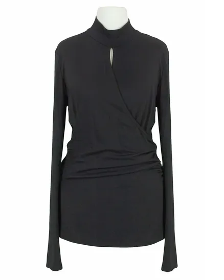 Shirt Wickeloptik in schwarz von S-twelve