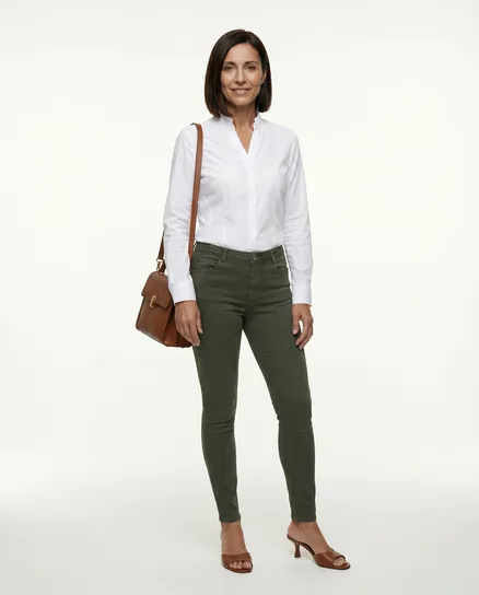 Skinny Hose Stretch in oliv von N.Carter