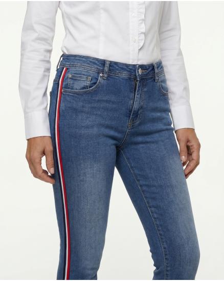 Skinny Jeans mit Streifen in blau von Made in Italy