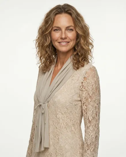 Spitzenkleid in beige von Montan