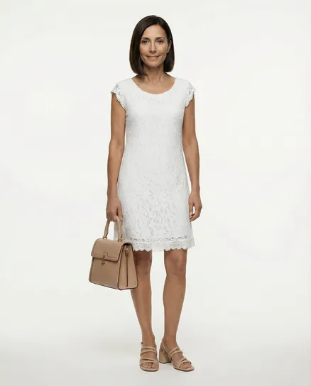 Spitzenkleid in wei� von Spaziodonna
