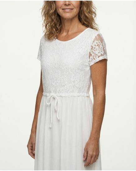 Spitzenkleid 2-tlg. mit Seide in weiss von Diana