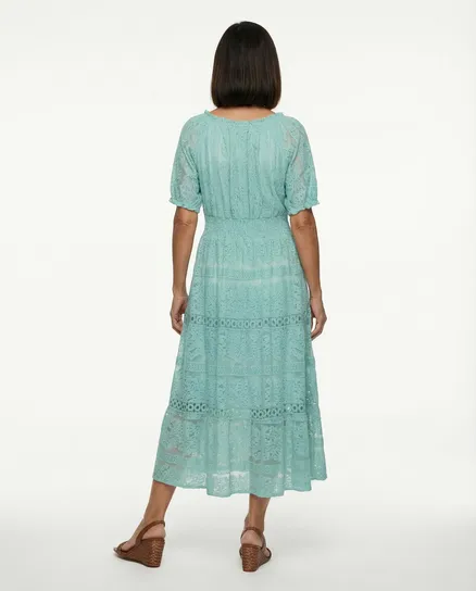Spitzenkleid Baumwolle in mint von H. Trend