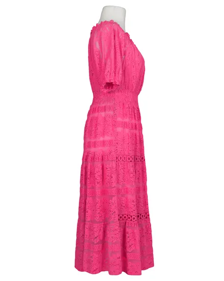 Spitzenkleid Baumwolle in pink von H. Trend