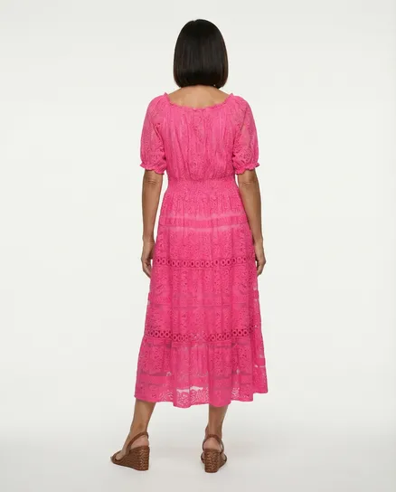 Spitzenkleid Baumwolle in pink von H. Trend