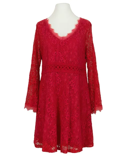 Spitzenkleid mit Baumwolle in rot von Spaziodonna