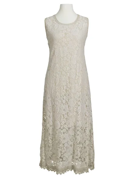 Spitzenkleid mit Seide in creme von Diana