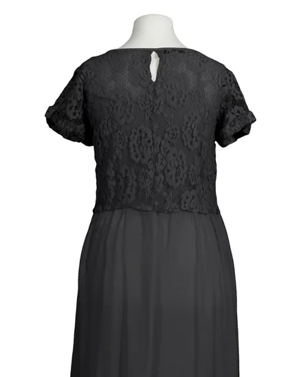 Spitzenkleid 2-tlg. mit Seide in schwarz von Diana