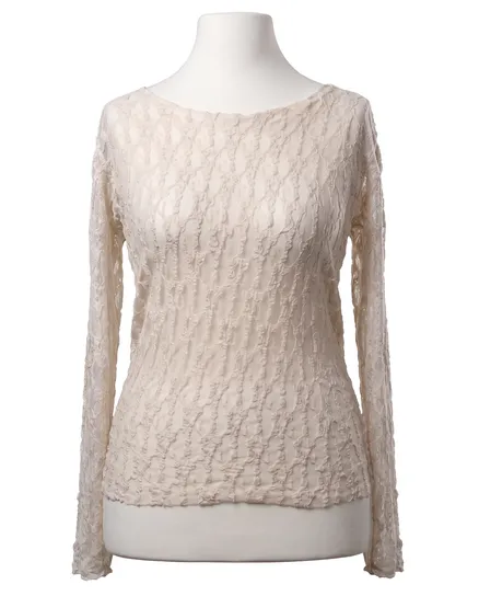 Spitzenshirt in beige von Made in Italy