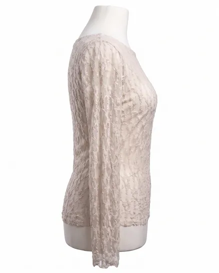 Spitzenshirt in beige von Made in Italy