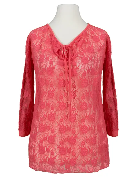 Spitzenshirt Floral in koralle von RESTART