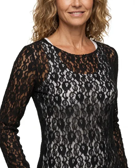 Spitzenshirt in schwarz von Made in Italy