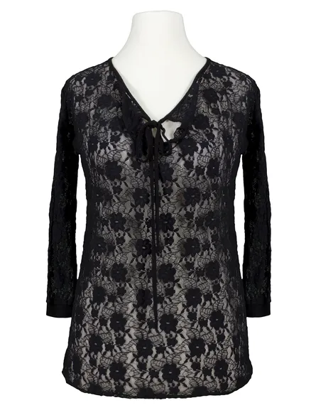 Spitzenshirt Floral in schwarz von RESTART