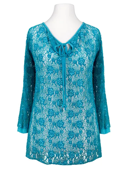 Spitzenshirt Floral in t�rkis von RESTART