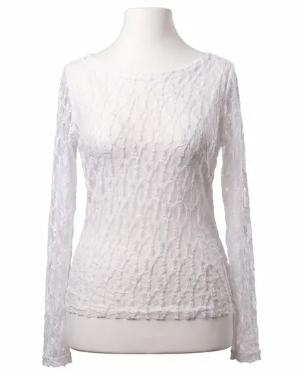 Spitzenshirt in weiss von Made in Italy