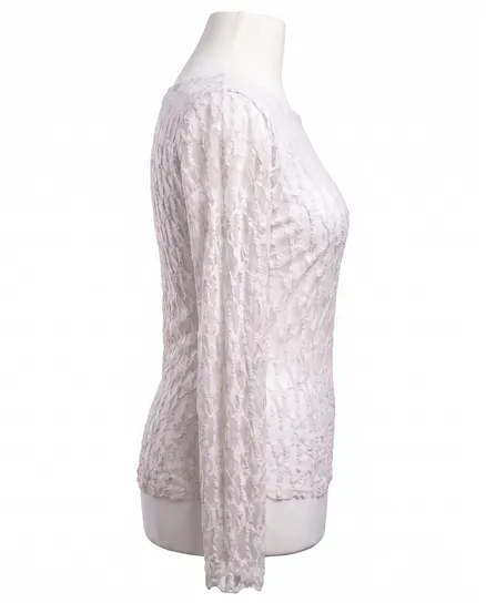 Spitzenshirt in weiss von Made in Italy