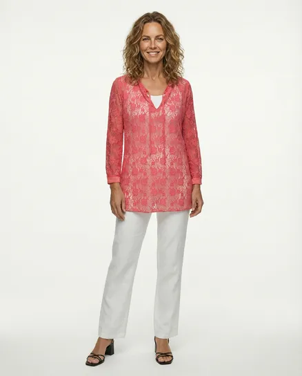 Spitzenshirt Floral in koralle von RESTART
