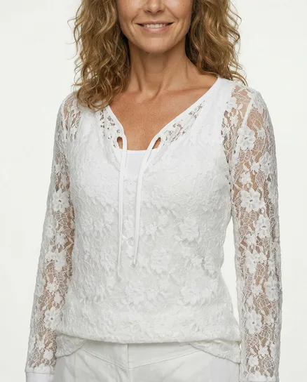 Spitzenshirt Floral in wei� von RESTART