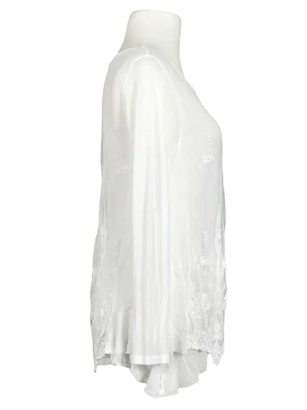 Spitzenshirt mit Seide in wei� von Spaziodonna