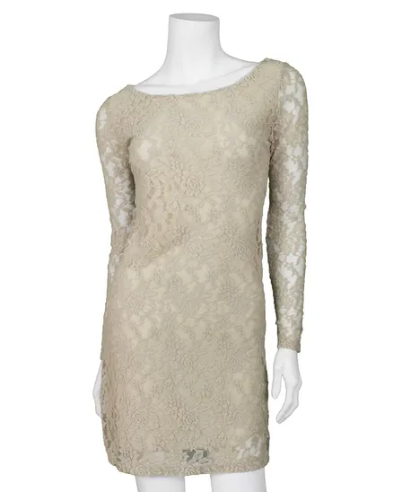 Tunika aus Spitze in beige von fashion made in italy