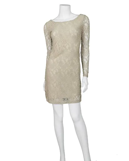 Tunika aus Spitze in beige von fashion made in italy