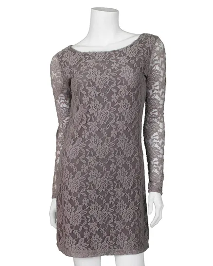 Tunika aus Spitze in taupe von fashion made in italy