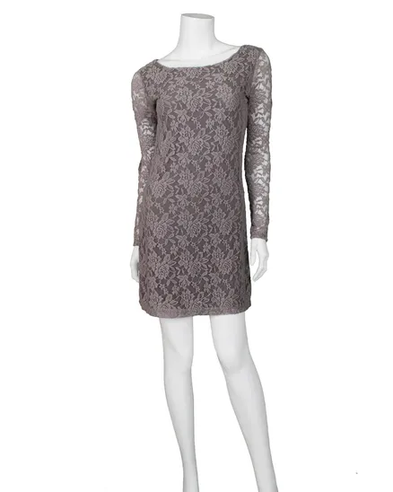 Tunika aus Spitze in taupe von fashion made in italy