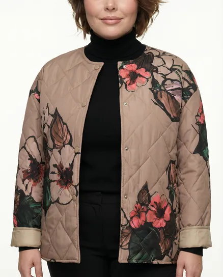 Steppjacke Floral in braun von Made in Italy