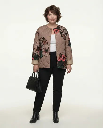 Steppjacke Floral in braun von Made in Italy
