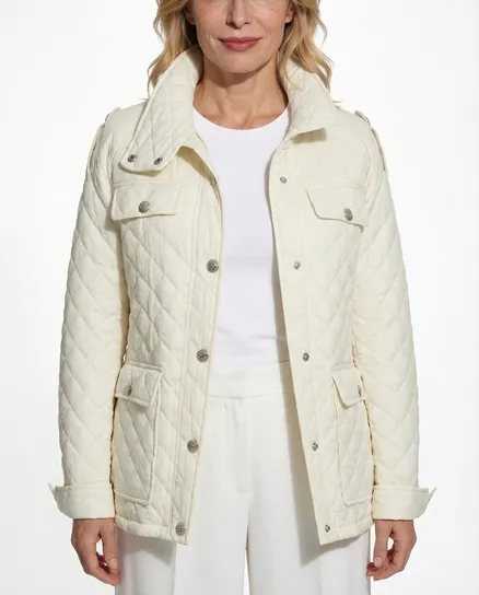 Steppjacke mit Schm�ckkn�pfen in creme von Made in Italy