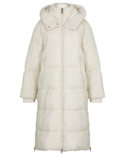 Steppmantel mit Kapuze in ecru von Made in Italy