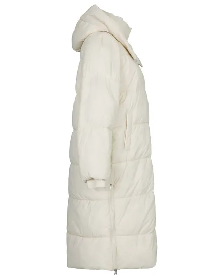 Steppmantel mit Kapuze in ecru von Made in Italy