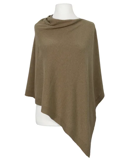 Strick Poncho mit Cashmere in braun von Made in Italy