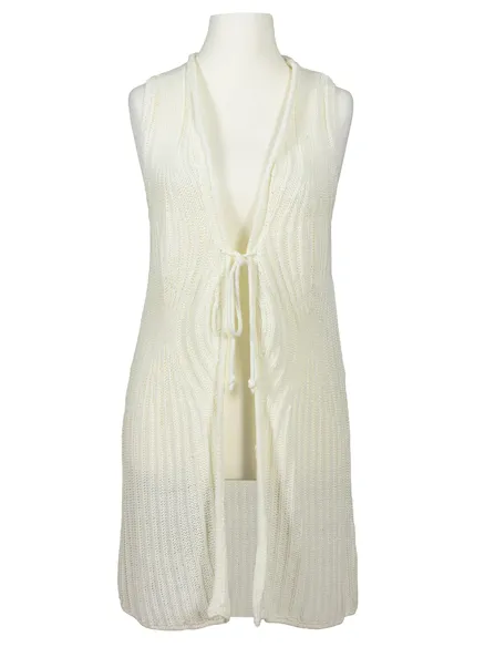 Weste Rippstrick in creme von LUC