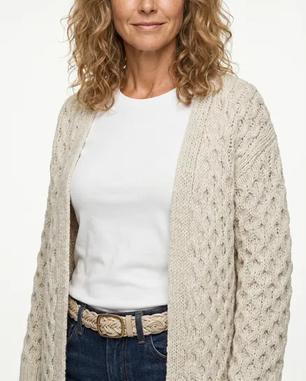 Strickh�lle Ajourstrick in beige von Made in Italy