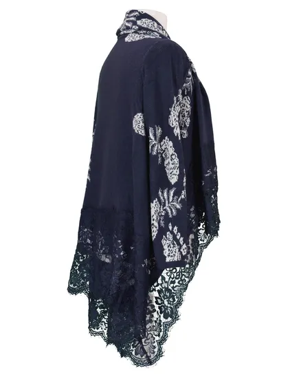 Strickh�lle mit Blumenmuster in blau von Beauty Women