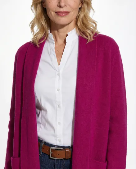Strickh�lle mit Fransen in fuchsia von Beauty Women
