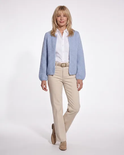 Strickh�lle mit Mohair in hellblau von Made in Italy