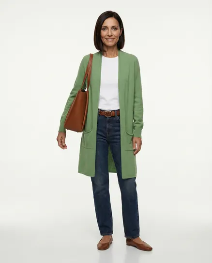 Strickh�lle mit Viskose in salbei von Made in Italy