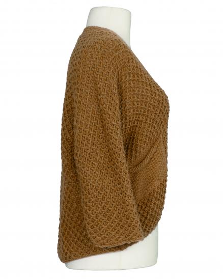 Strickhlle Perlmuster in cognac von Made in Italy