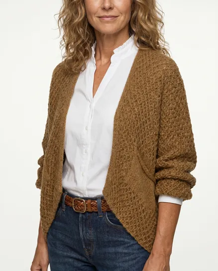Strickh�lle Perlmuster in cognac von Made in Italy