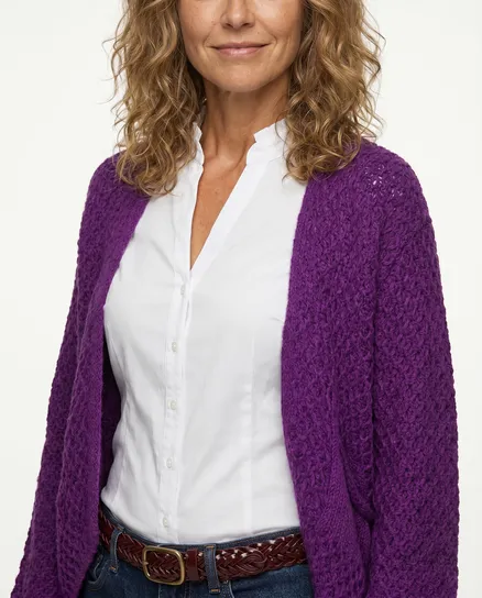Strickh�lle Perlmuster in lila von Made in Italy
