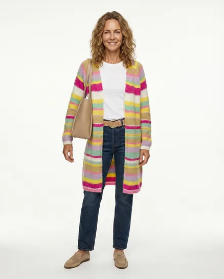 Strickh�lle Streifenmuster in bunt von Made in Italy