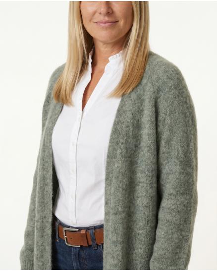Strickh�lle V-Ausschnitt in oliv von Made in Italy
