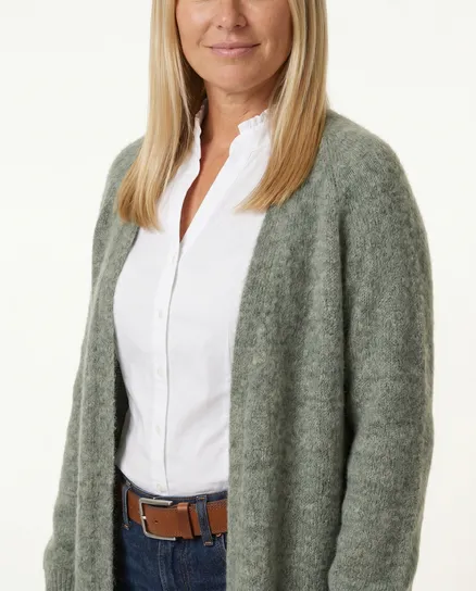 Strickh�lle V-Ausschnitt in oliv von Made in Italy