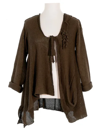 Strickjacke A-Linie in braun von Amandine