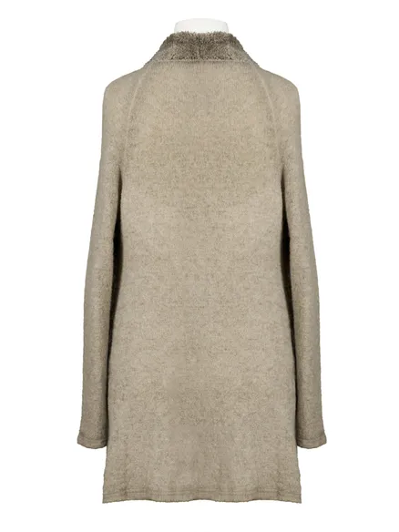 Strickh�lle mit Pl�sch in taupe von Spaziodonna
