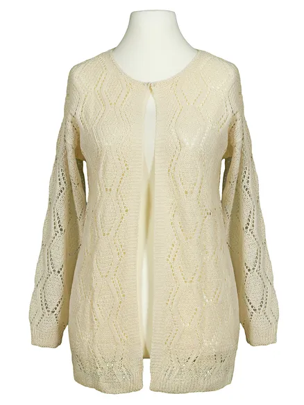 Strickjacke Ajourmuster in beige von LAETITIA MEM