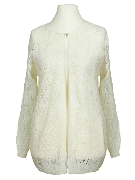 Strickjacke Ajourmuster in ecru von LAETITIA MEM