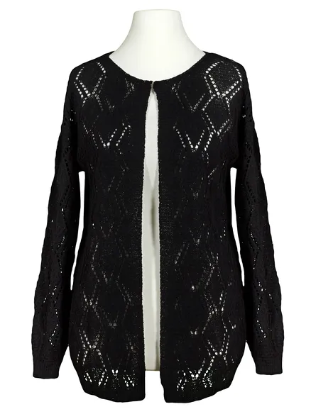Strickjacke Ajourmuster in schwarz von LAETITIA MEM